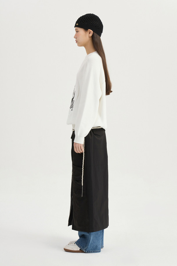 LUCKY CHOUETTE - 롱스커트 - [Atelier] Back Banding Long Skirt (black)