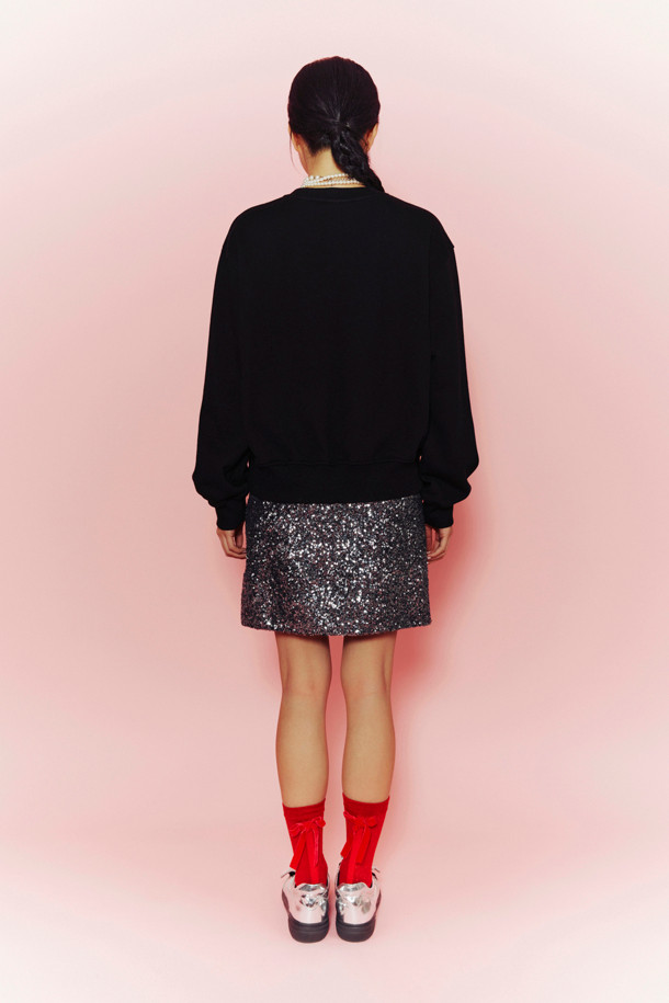 LUCKY CHOUETTE - 미니스커트 - [Holiday Edition] Spangled Mini Skirt (silver)