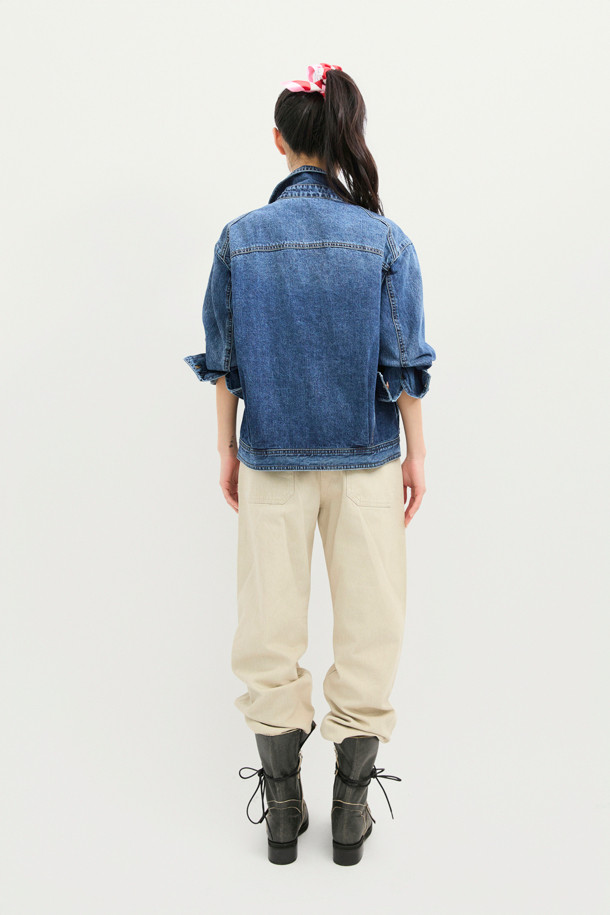 LUCKY CHOUETTE - 자켓 - Tweed MIX Denim Jacket (blue)