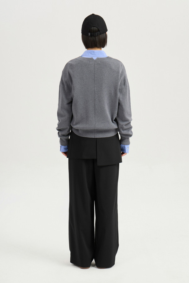 LUCKY CHOUETTE - 롱/미디팬츠 - Detachable Wrap Detail Pants (black)