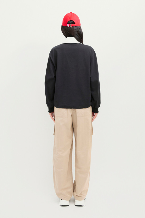 LUCKY CHOUETTE - 롱/미디팬츠 - Out Pocket Jogger Banding Pants (Fabric Belt) (beige)