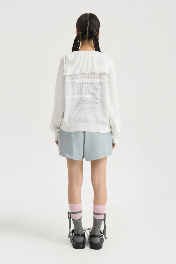 LUCKY CHOUETTE - 쇼트팬츠 - Tuck Point Back Banding Shorts (mint)