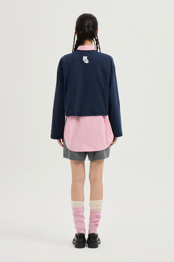 LUCKY CHOUETTE - 블라우스 - Embroidery Point Cotton Shirt Blouse (pink)