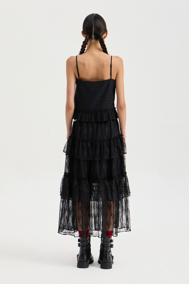 LUCKY CHOUETTE - 블라우스 - Pleats Jersey Top Blouse (black)