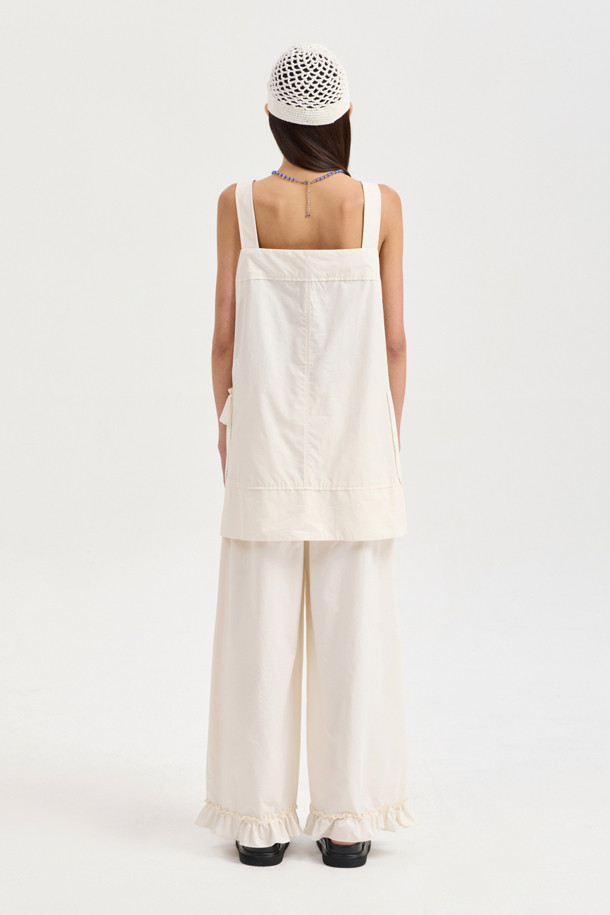 LUCKY CHOUETTE - 블라우스 - Sleeveless Pin Tuck Blouse (ivory)