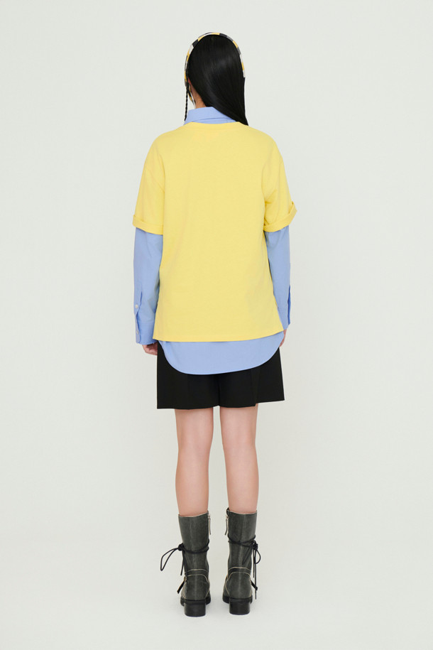 LUCKY CHOUETTE - 반소매 티셔츠 - Chouette Point Half Sleeve T-shirt (yellow)