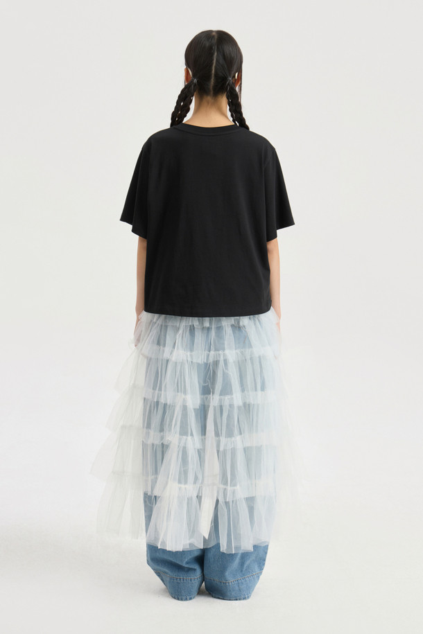 LUCKY CHOUETTE - 반소매 티셔츠 - Mesh Point Half Sleeve T-shirt (black)