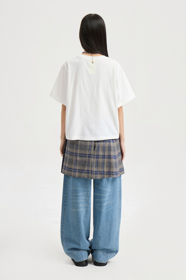 LUCKY CHOUETTE - 반소매 티셔츠 - Mesh Point Half Sleeve T-shirt (white)
