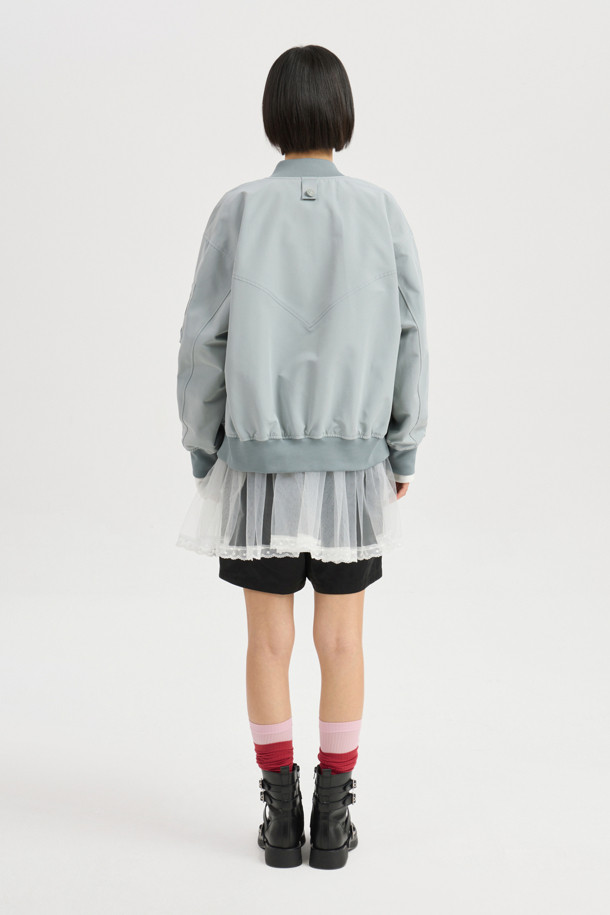 LUCKY CHOUETTE - 점퍼 - Frill Detail Knit Ribbed Jumper (mint)