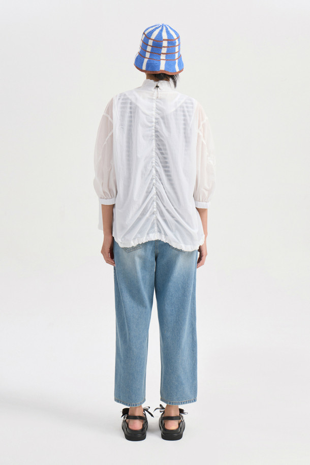 LUCKY CHOUETTE - 점퍼 - [Re-Order] Button Up Frill Jumper (white)