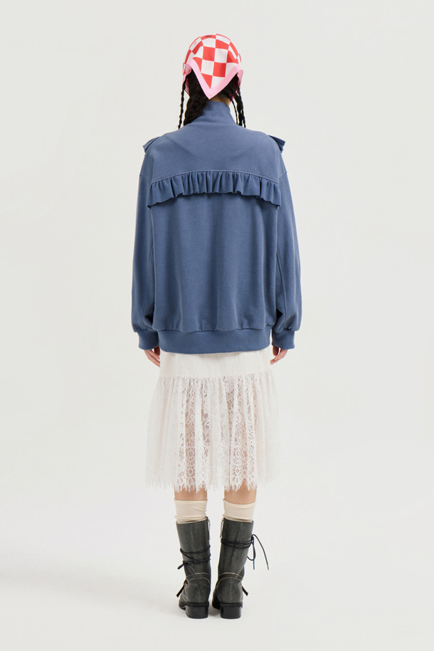 LUCKY CHOUETTE - 점퍼 - Frill Colored Jersey Jumper (blue)