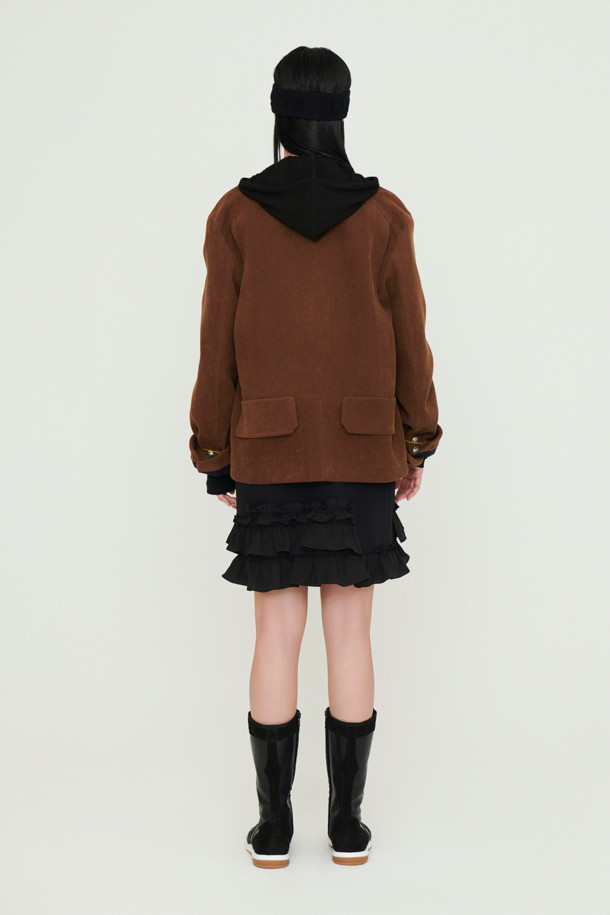 LUCKY CHOUETTE - 점퍼 - Neck Rib Corduroy Jumper (brown)