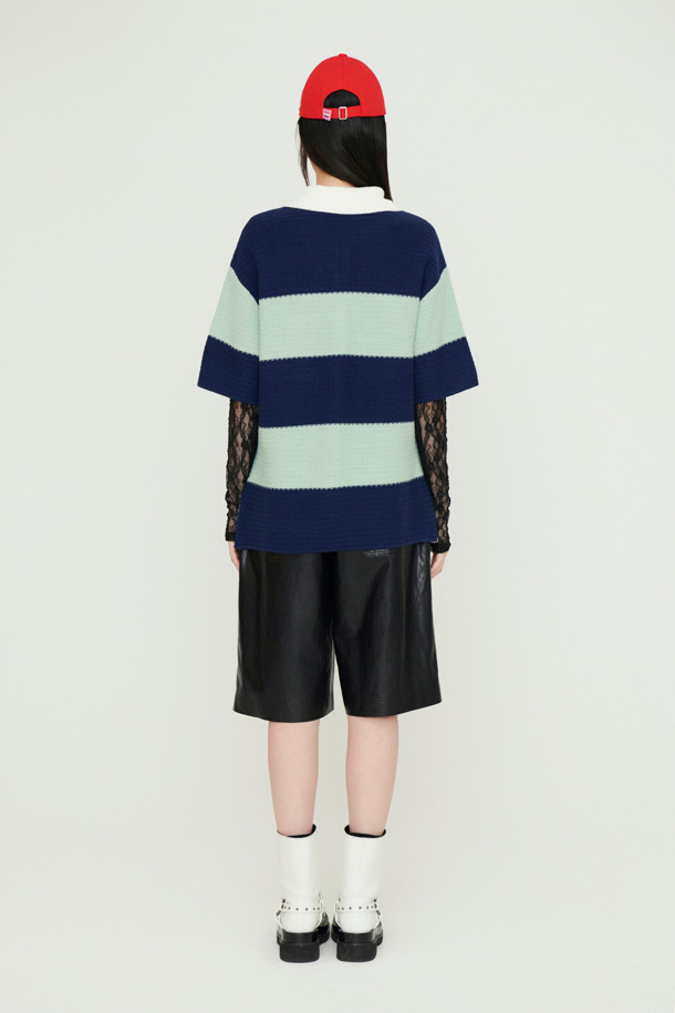 LUCKY CHOUETTE - 스웨터 - Stripe Terry Knit Pullover (navy)