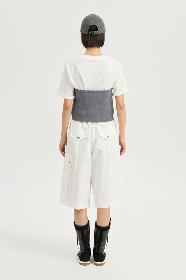 LUCKY CHOUETTE - 베스트 - Frill Detail Knit Vest (melange grey)