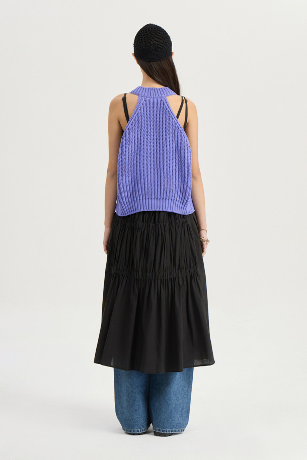 LUCKY CHOUETTE - 베스트 - [Atelier] 5GG Knit Vest (violet)