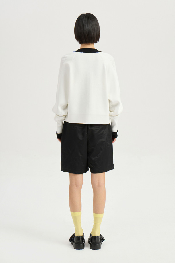 LUCKY CHOUETTE - 가디건 - Slim Fit Zip up Knit Cardigan (ivory)