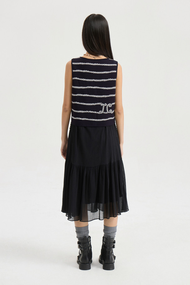 LUCKY CHOUETTE - 베스트 - Stripe Knit Vest (dark navy)