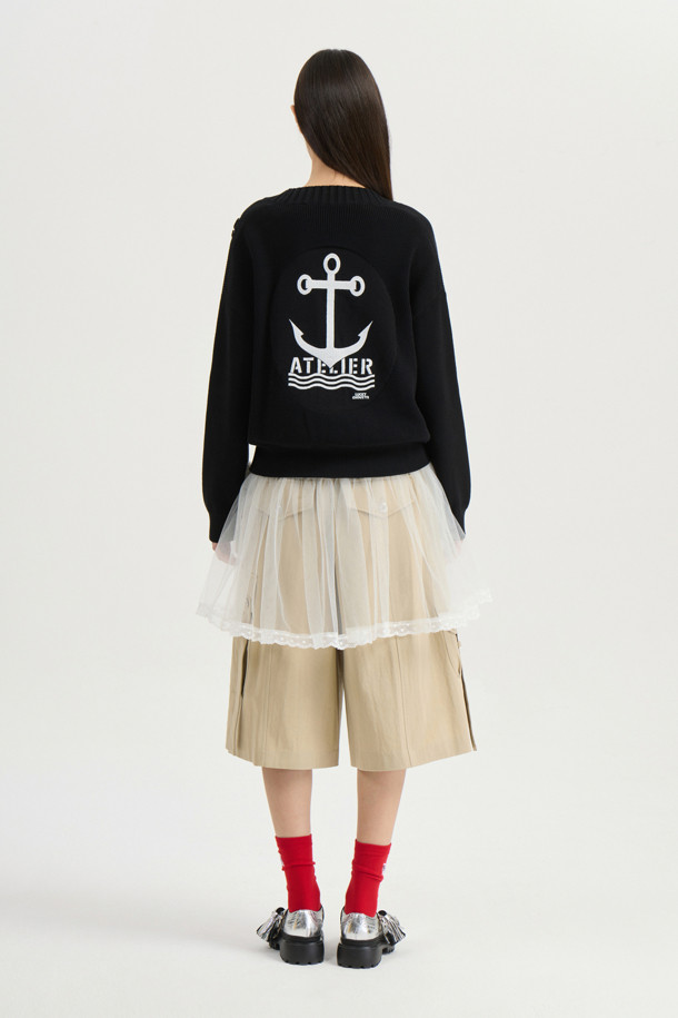 LUCKY CHOUETTE - 가디건 - [Atelier] Back Anchor Point Cardigan (black)