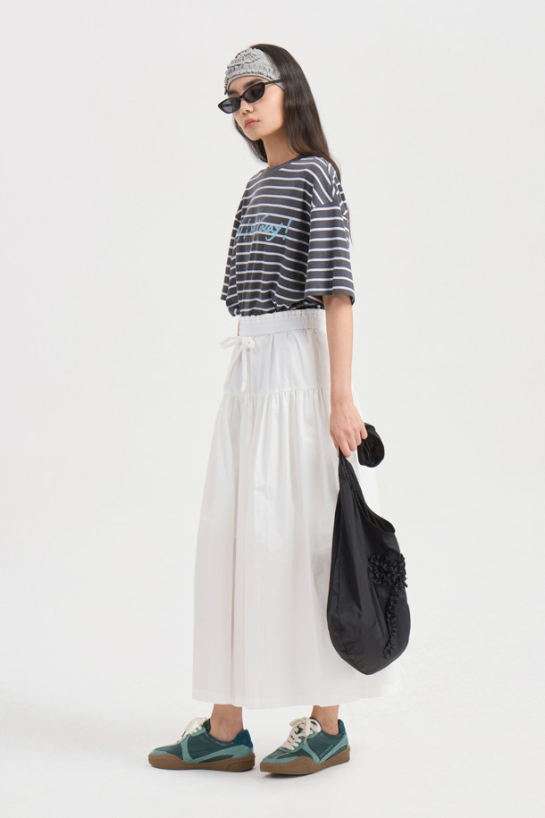 LUCKY CHOUETTE - 롱스커트 - Chouetties by LUCKY CHOUETTE_Waist String Long Skirt (white)