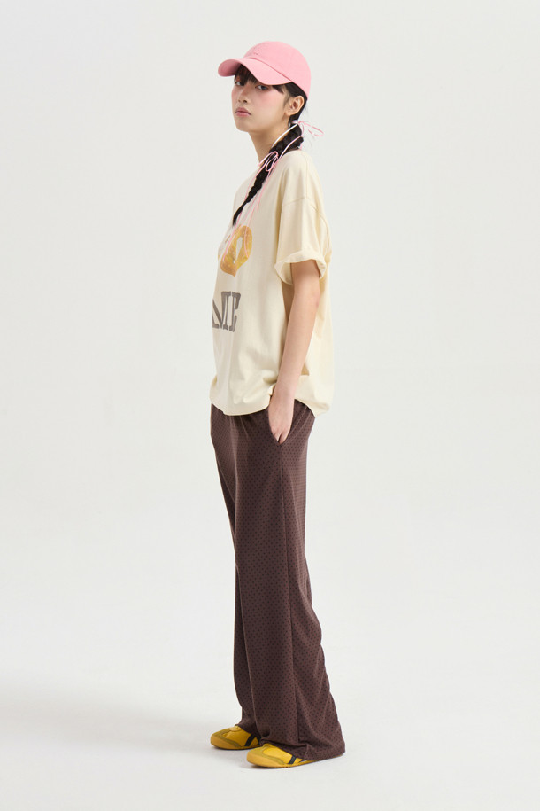 LUCKY CHOUETTE - 롱/미디팬츠 - Chouetties by LUCKY CHOUETTE_Pattern Jersey Long Pants (brown)