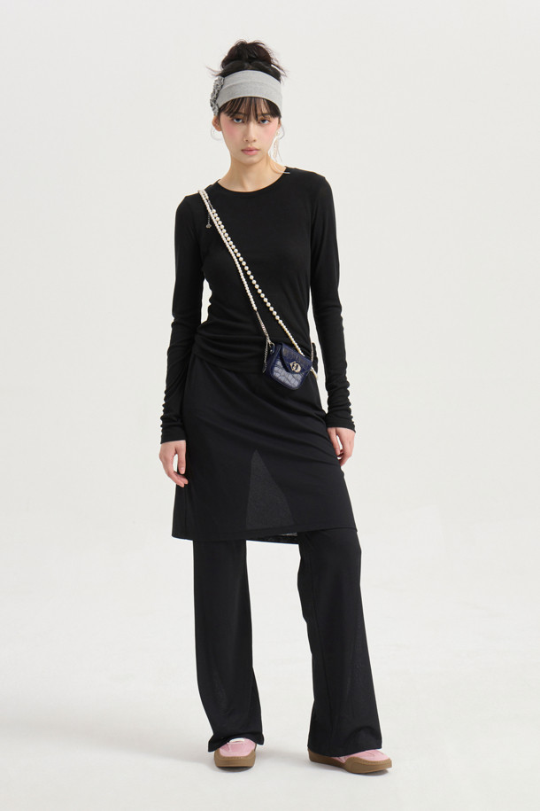 LUCKY CHOUETTE - 긴소매 티셔츠 - Chouetties by LUCKY CHOUETTE_Sheer Slim Fit Long Sleeve T-shirts (black)