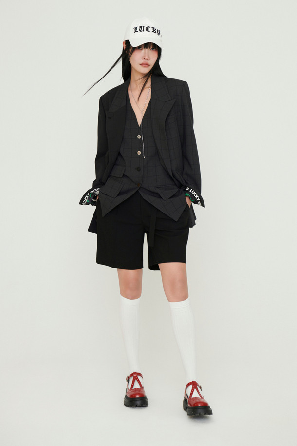 LUCKY CHOUETTE - 자켓 - Peaked Collar Solid Double Jacket (multi color)