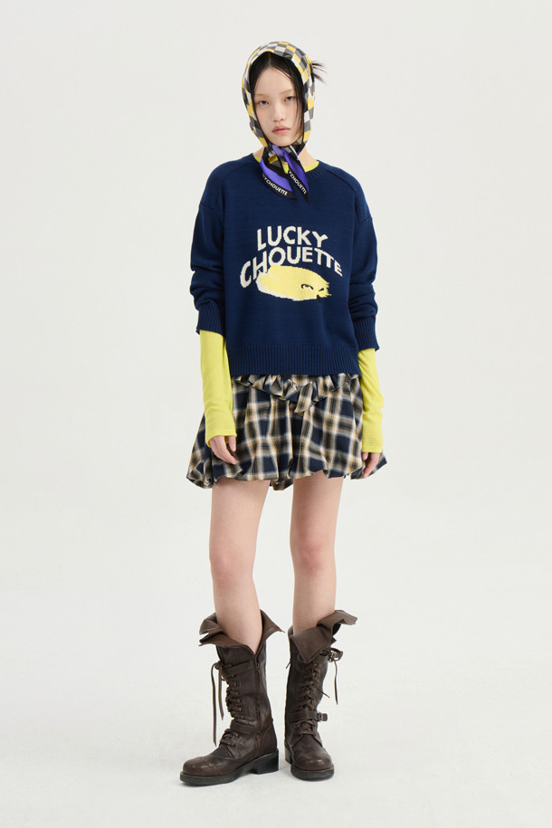 LUCKY CHOUETTE - 미니스커트 - Shirring Check Mini Skirt (multi color)