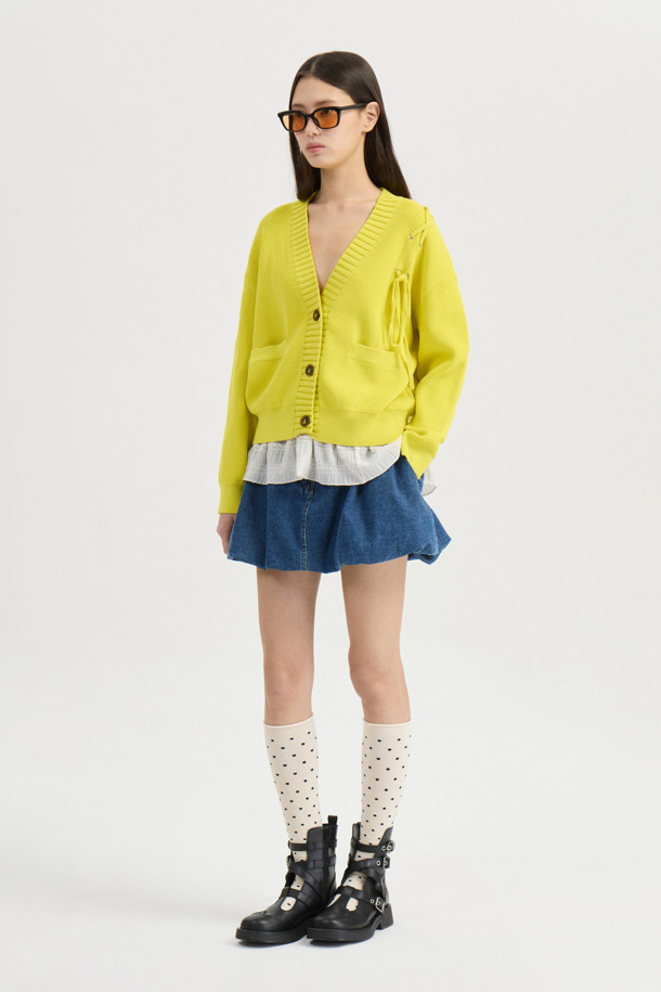 LUCKY CHOUETTE - 데님 - [Atelier] Denim Volume Mini Skirt (blue)