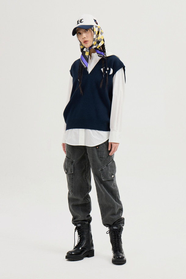 LUCKY CHOUETTE - 롱/미디팬츠 - Out Pocket Jogger Denim Pants (grey)