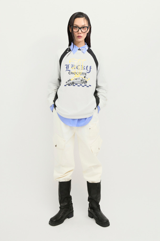 LUCKY CHOUETTE - 롱/미디팬츠 - Out Pocket Jogger Denim Pants (ivory)