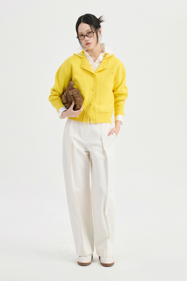 LUCKY CHOUETTE - 롱/미디팬츠 - Pintuck Point Cotton Pants (ivory)