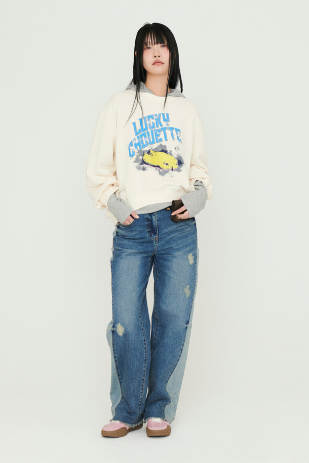 LUCKY CHOUETTE - 스웻셔츠 - Chouette Point Sweat T-shirt (ivory)