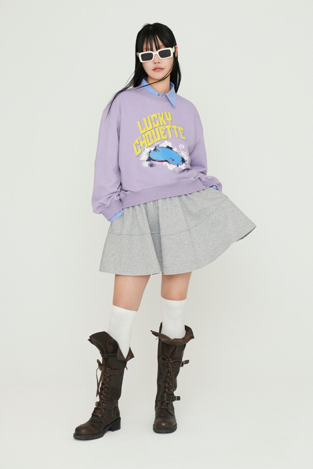 LUCKY CHOUETTE - 스웻셔츠 - Chouette Point Sweat T-shirt (violet)