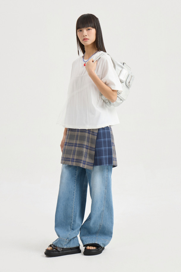 LUCKY CHOUETTE - 반소매 티셔츠 - Mesh Point Half Sleeve T-shirt (white)
