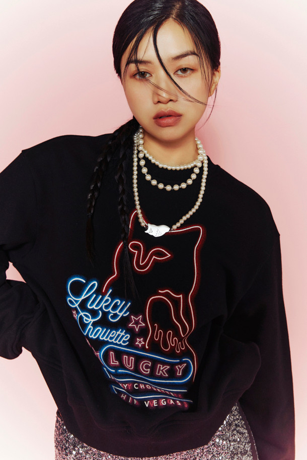 LUCKY CHOUETTE - 스웻셔츠 - [Holiday Edition] Chouette Point Sweatshirts (black)