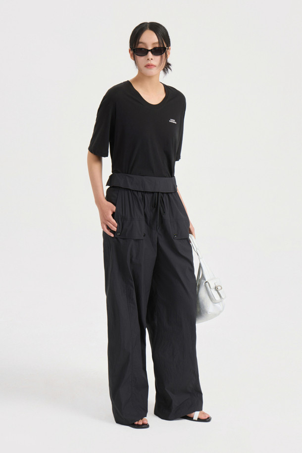 LUCKY CHOUETTE - 반소매 티셔츠 - Loose Fit Half Sleeve T-shirt (black)