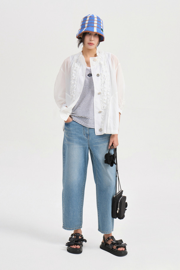 LUCKY CHOUETTE - 점퍼 - [Re-Order] Button Up Frill Jumper (white)