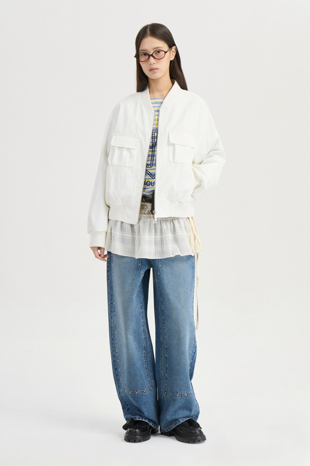 LUCKY CHOUETTE - 점퍼 - [Atelier] Back Point Hem Jumper (ivory)