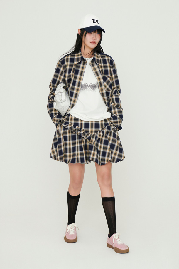 LUCKY CHOUETTE - 패딩 - Check Padding Shirt-Type Jumper (multi color)