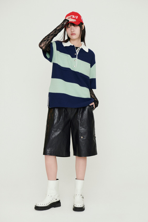 LUCKY CHOUETTE - 스웨터 - Stripe Terry Knit Pullover (navy)