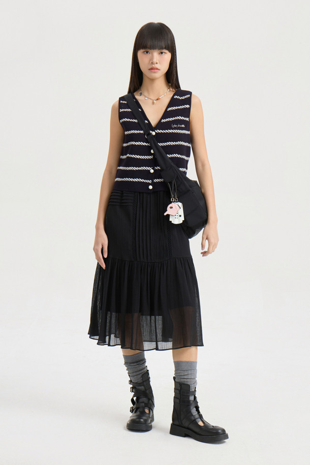 LUCKY CHOUETTE - 베스트 - Stripe Knit Vest (dark navy)