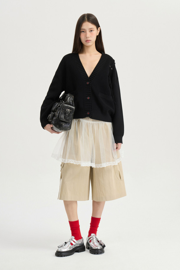 LUCKY CHOUETTE - 가디건 - [Atelier] Back Anchor Point Cardigan (black)