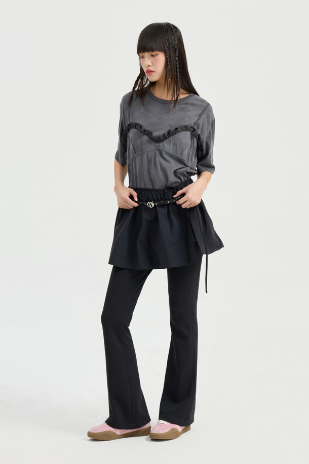 LUCKY CHOUETTE - 기타소품 - Layered Decoration Skirt (black)