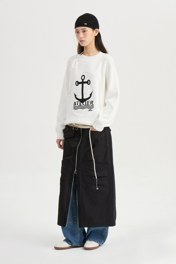 LUCKY CHOUETTE - 롱스커트 - [Atelier] Back Banding Long Skirt (black)