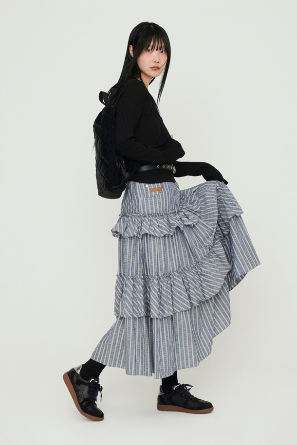 LUCKY CHOUETTE - 후디 - [Re-Order] Embroidered Point Rib Hooded T-shirt (black)