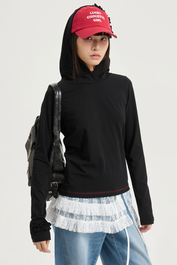 LUCKY CHOUETTE - 긴소매 티셔츠 - T-shirt (dark black)