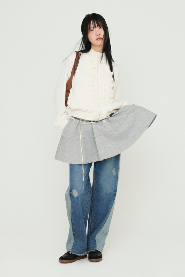 LUCKY CHOUETTE - 점퍼 - Frill Point Jumper (ivory)