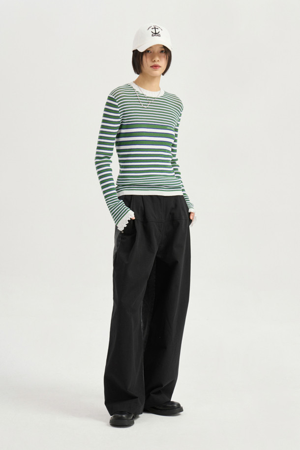 LUCKY CHOUETTE - 스웨터 - Stripe Slim Fit Pullover (green)