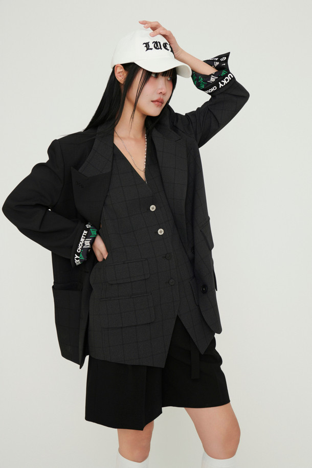 LUCKY CHOUETTE - 자켓 - Peaked Collar Solid Double Jacket (multi color)