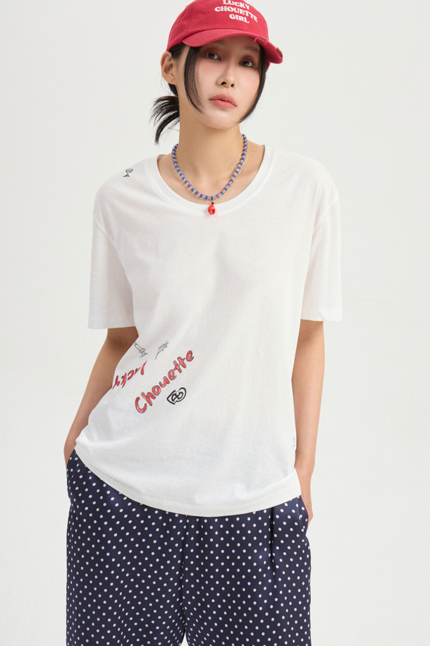 LUCKY CHOUETTE - 롱/미디팬츠 - [Re-Order] Dot Print Jogger Banding Pants (navy)
